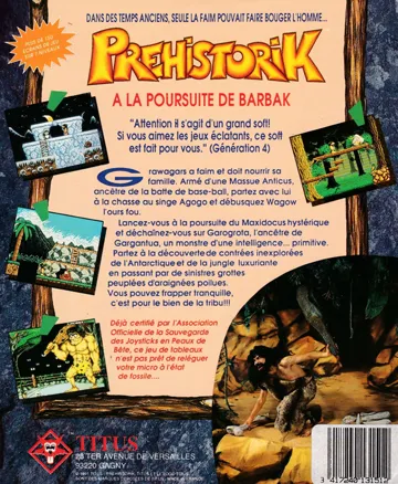 Prehistorik (1991)(Titus)[cr Pynard][t Pynard] box cover back